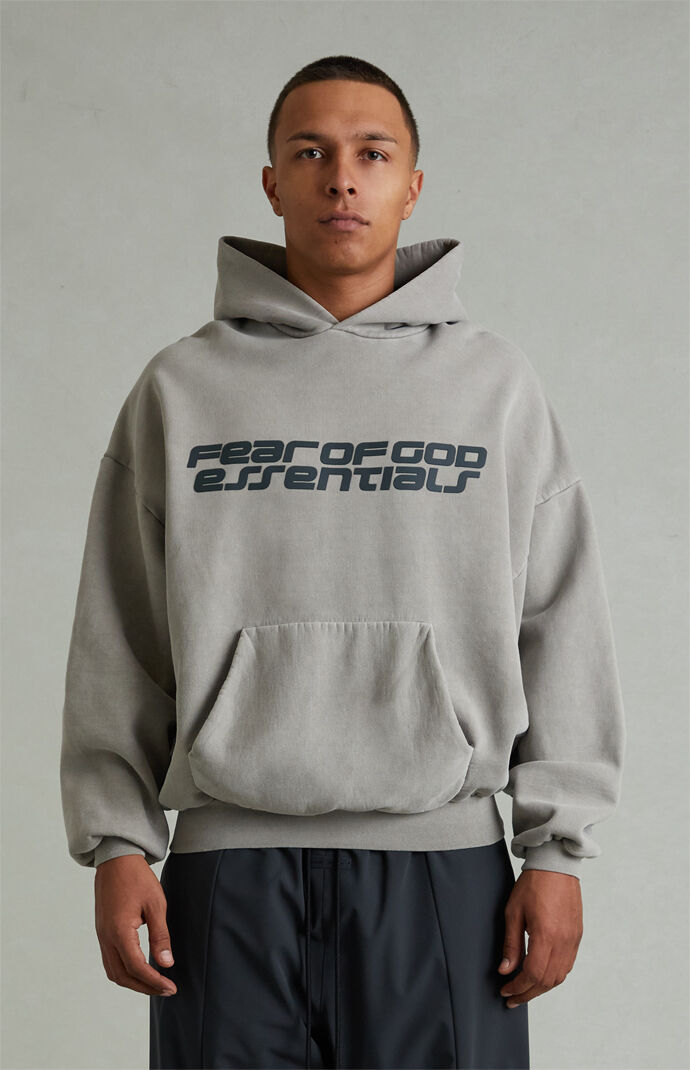 Fear of God ESSENTIALS Smoke Grey '90s Fleece Hoodie | Pacsun