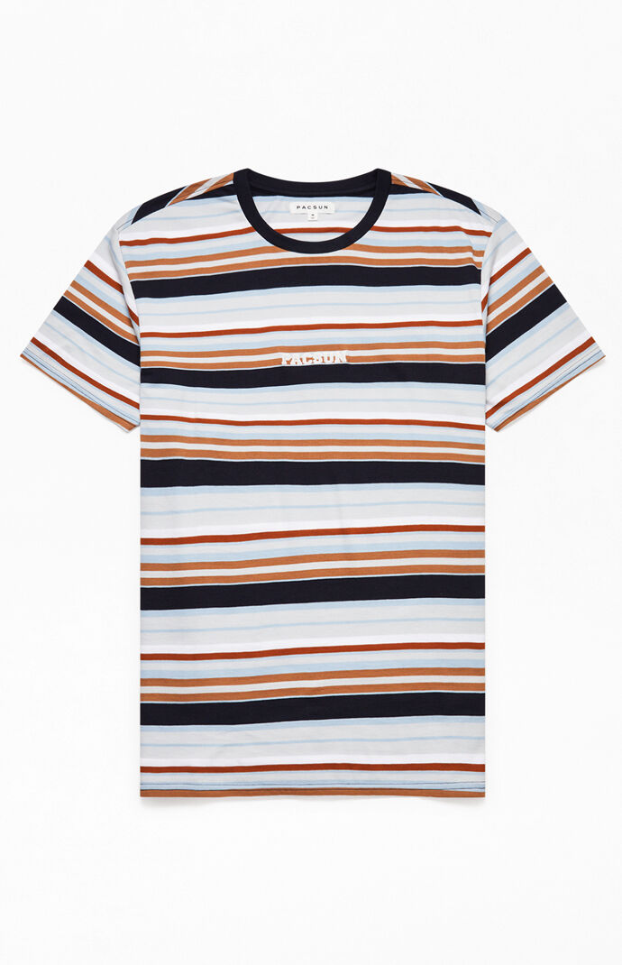 Embroidered Logo Striped Regular T-Shirt