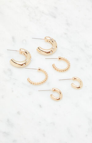 3 Pack Dainty Hoop Earrings image number 2