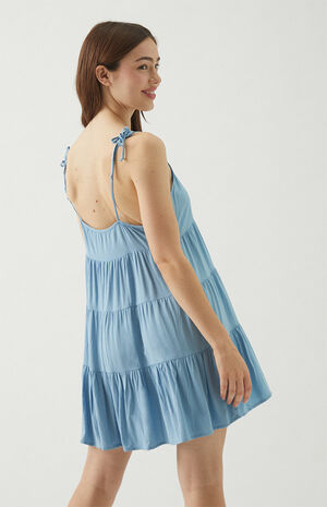 Button Front Tiered Mini Dress image number 3