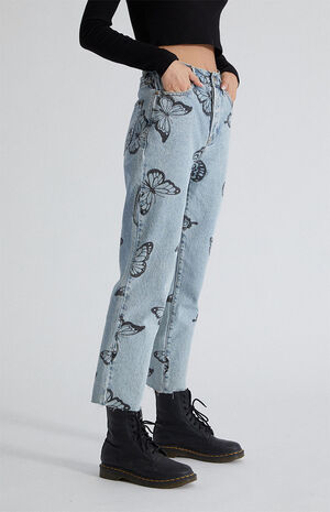 Eco Butterfly High Waisted Straight Leg Jeans image number 3