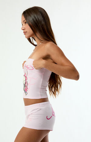 Pink Flame Skull Shorts image number 4