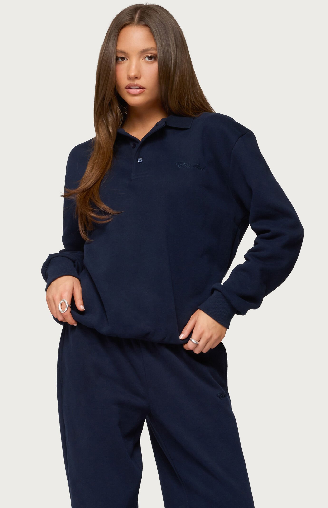 Edikted Jayce Oversized Edikted Polo Sweatshirt