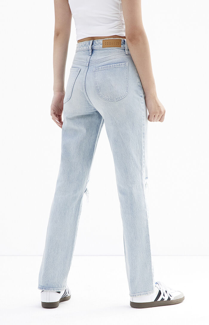 pacsun eco light blue distressed mom jeans