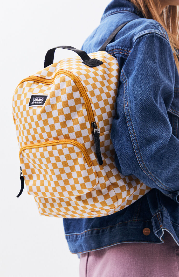 vans yellow checkered backpack