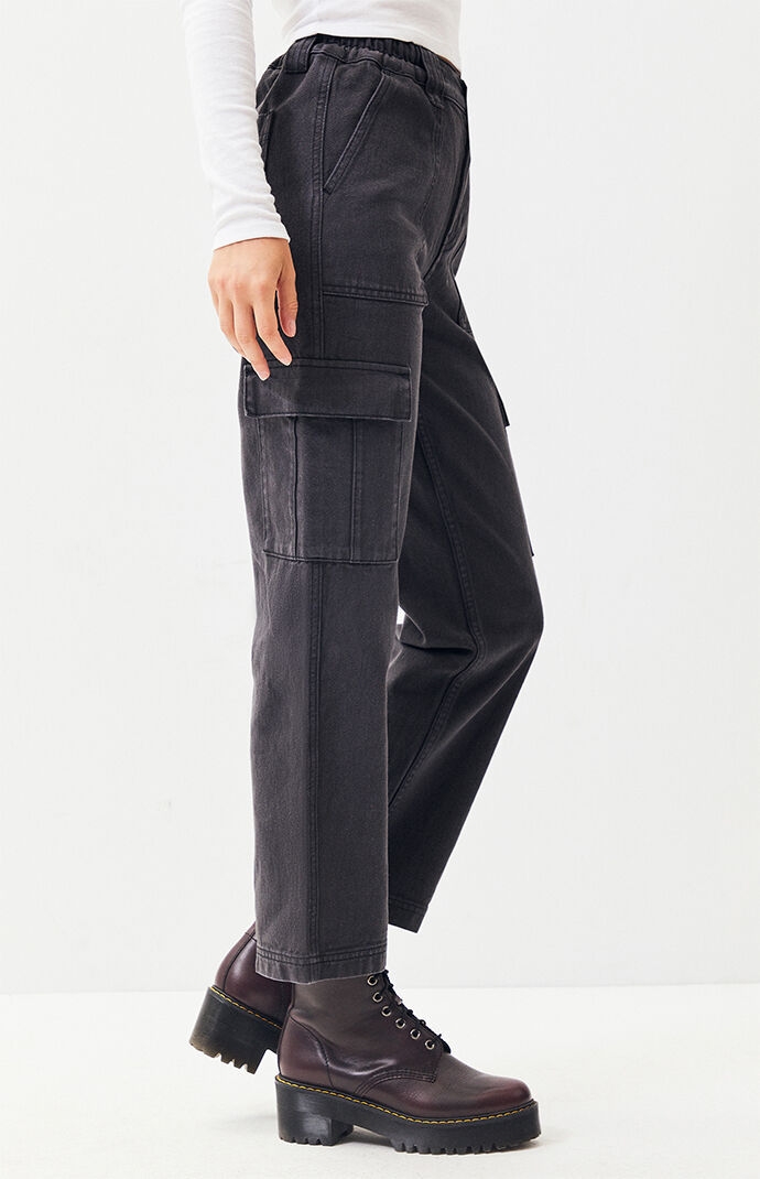 pacsun almost black utility cargo pants