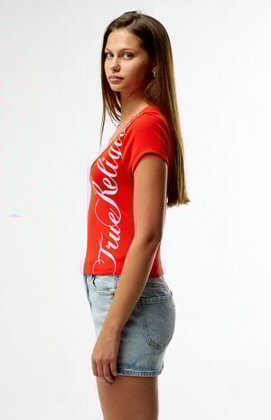 Ribbed Cap Sleeve V-Neck T-Shirt image number 2