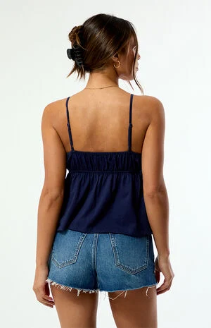 Elena Beaded V-Neck Babydoll Top image number 4