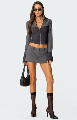 Angela Tailored Zip Up Top image number 2