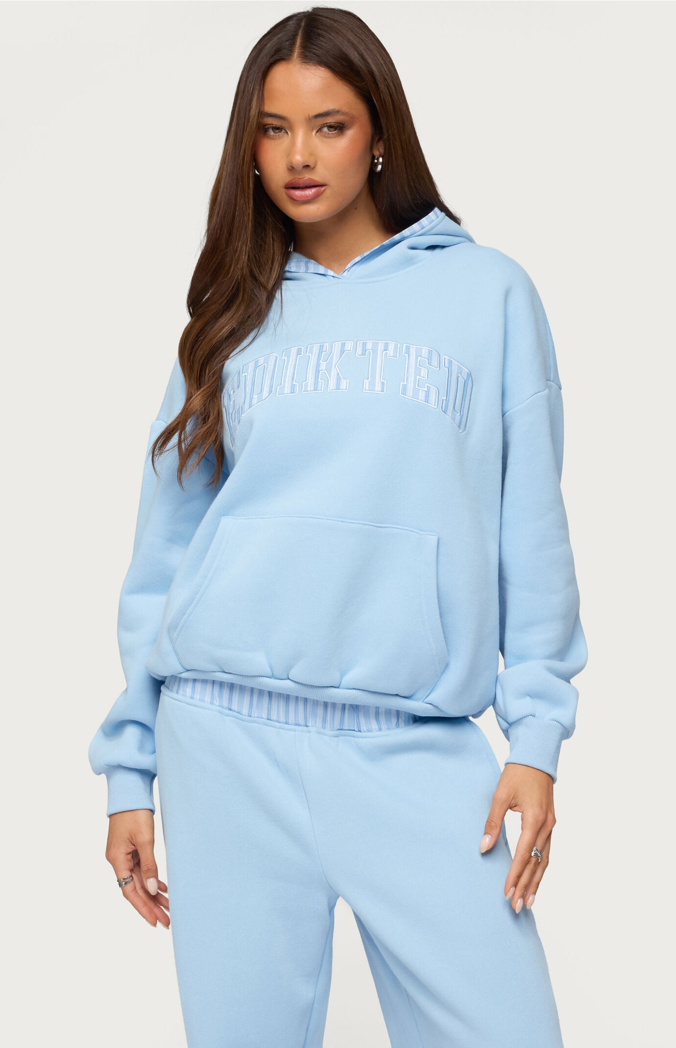 Edikted Core Striped Oversized Hoodie