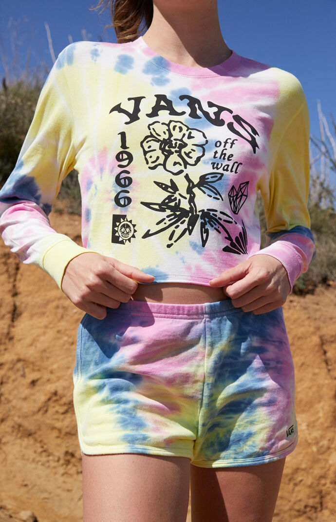 Off The Wall Tie-Dyed Cropped T-Shirt