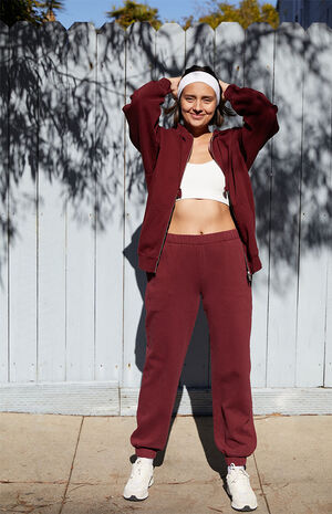 Burgundy Christy Full Zip Hoodie image number 6