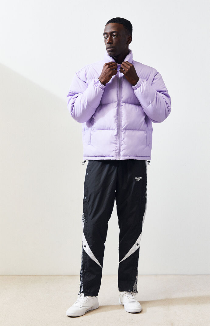 Lavender Solid Puffer Jacket