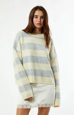 Striped Cozy Crew Neck Sweater image number 1