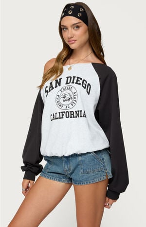 San Diego Off Shoulder Raglan Sweatshirt image number 2