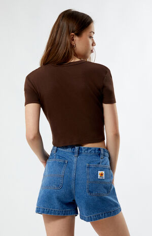 Dania High Waisted Denim Shorts image number 4