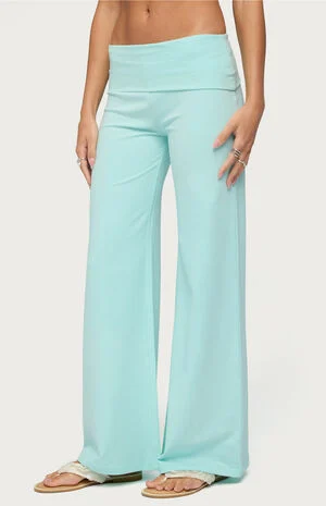 Wide Leg Foldover Pants image number 2