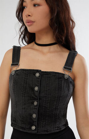Bustier Denim Top image number 2