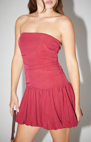 Tessa Strapless Bubble Mini Dress image number 4