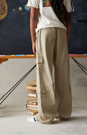 Tan Baggy Cargo Pants image number 4