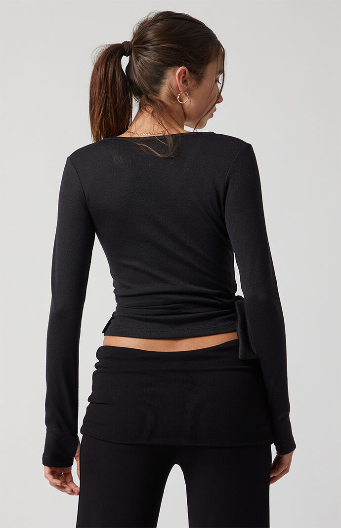 PAC 1980 Active Lounge Long Sleeve Wrap Top