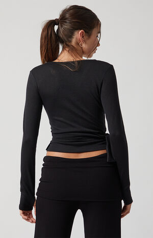 Active Lounge Long Sleeve Wrap Top image number 5