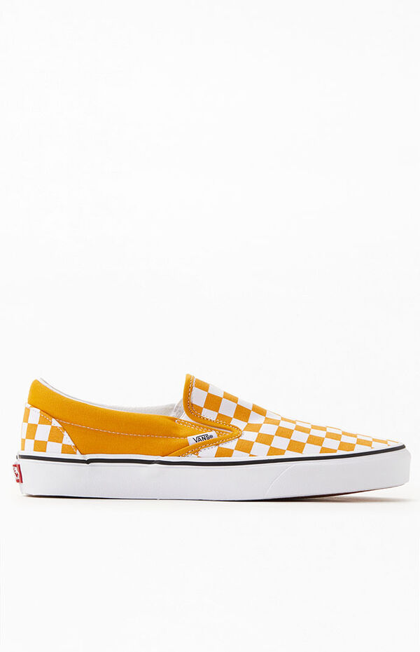 Pair #209. Yellow checkered Slip-ons (Outlet find) : r/Vans