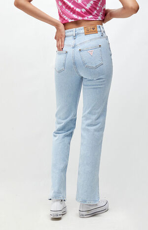 x J Balvin Light Blue Slit Hem Jeans image number 4