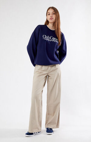 Navy Club Coney Leisure & Fitness Crew Neck Sweatshirt image number 4