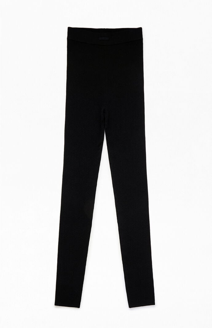 Fear of God Women's Vintage Black Ribbed Knit Leggings Fear of God Women's Vintage Black Ribbed Knit Leggings