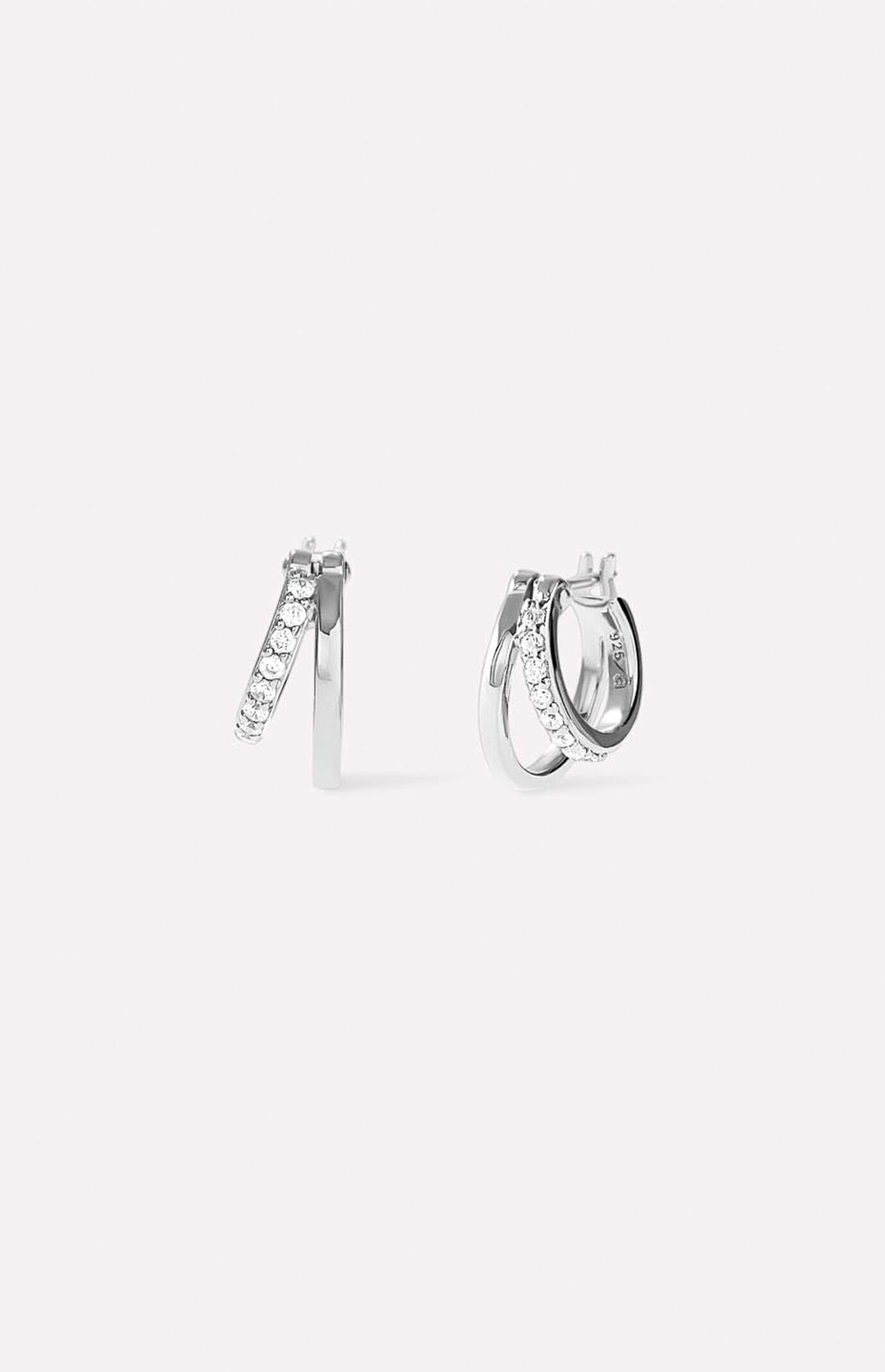 Ana Luisa Toda Mini Silver Double Hoop Earrings