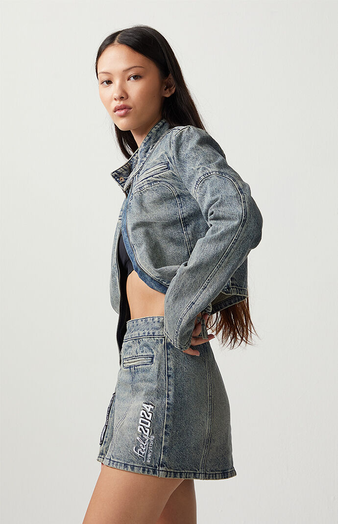 Formula 1 x PacSun Zip Denim Mini Skirt PacSun