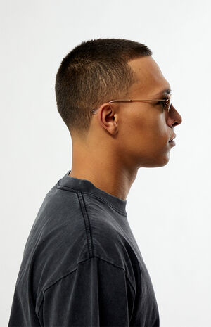 Gold Metal Wired Icon Sunglasses image number 2