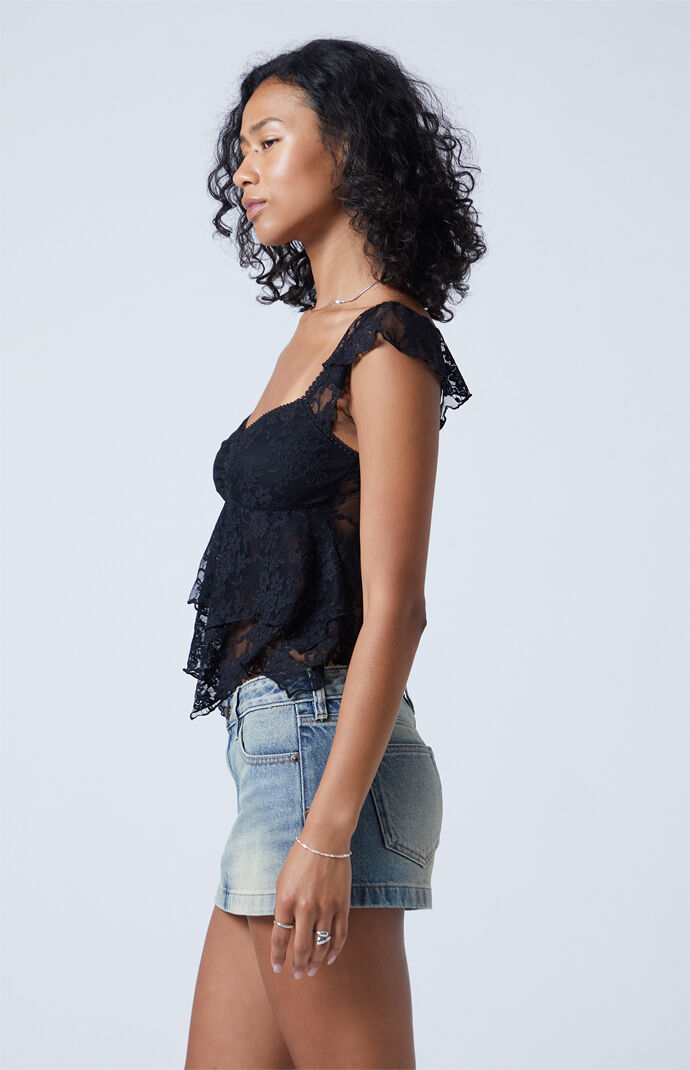 Third Charm Sawyer Lace Babydoll Top