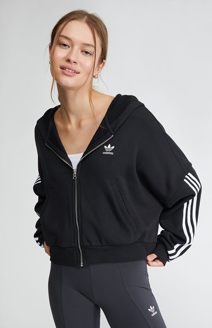 Adidas originals adicolor deals cropped hoodie in black