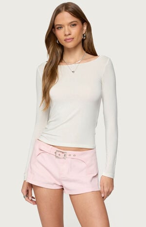 Semi Sheer Long Sleeve Top image number 1