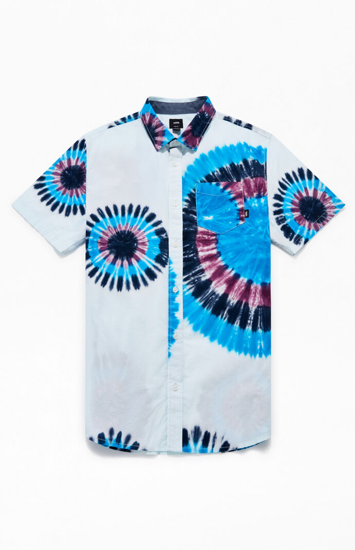 Tie-Dyed Short Sleeve Button Up Shirt