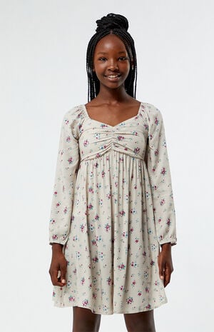 Ditsy Long Sleeve Mini Dress