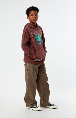 Kids Game Over Checkerboard Pigment Hoodie image number 4