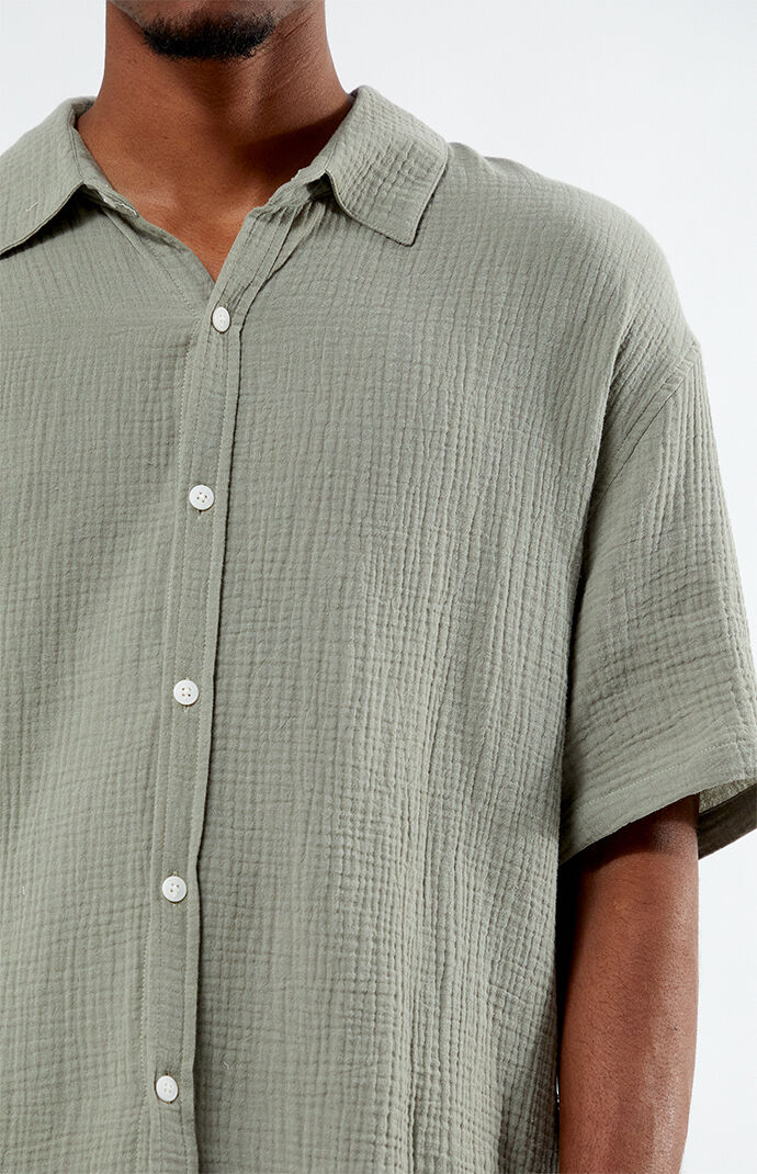 Pacsun Cropped Boxy Gauze Camp Shirt