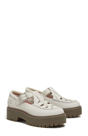 Women's Natural Nubuck Stone Street Buckle Mary Jane Shoes image number 4