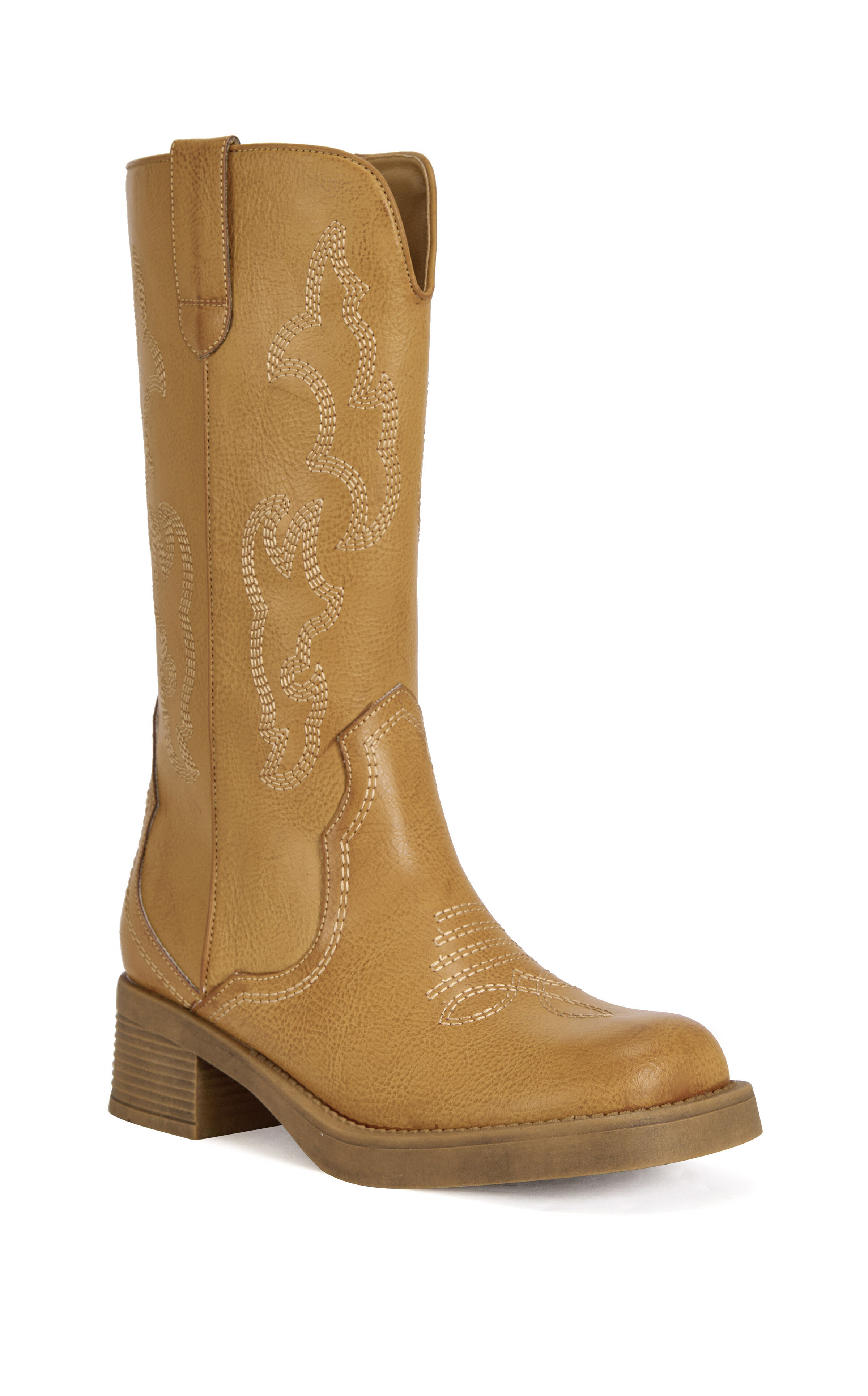 AZALEA WANG Women's Mariana Tan Western Boots