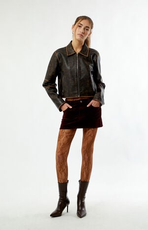 Brown Lace Tights image number 1