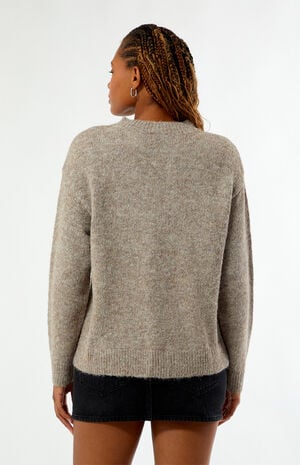 Tie Front Slouchy Knit Oversized Cardigan image number 3