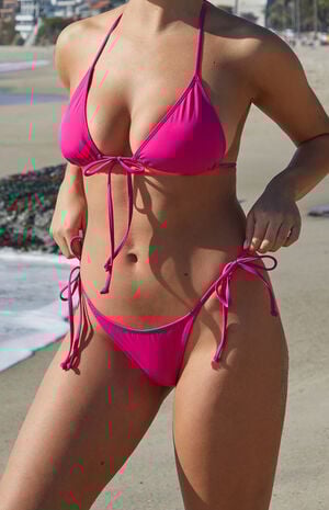 Pink Bella High Cut Tie Side Bikini Bottom image number 2