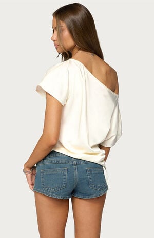 Jori Off Shoulder Satin Effect Top image number 3