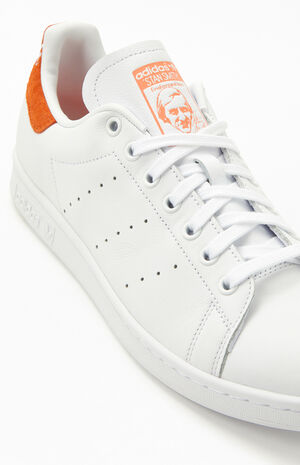 White & Pink Stan Smith Shoes image number 6