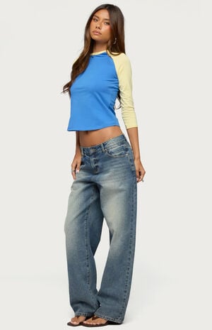 Emana Contrast Raglan Top image number 4