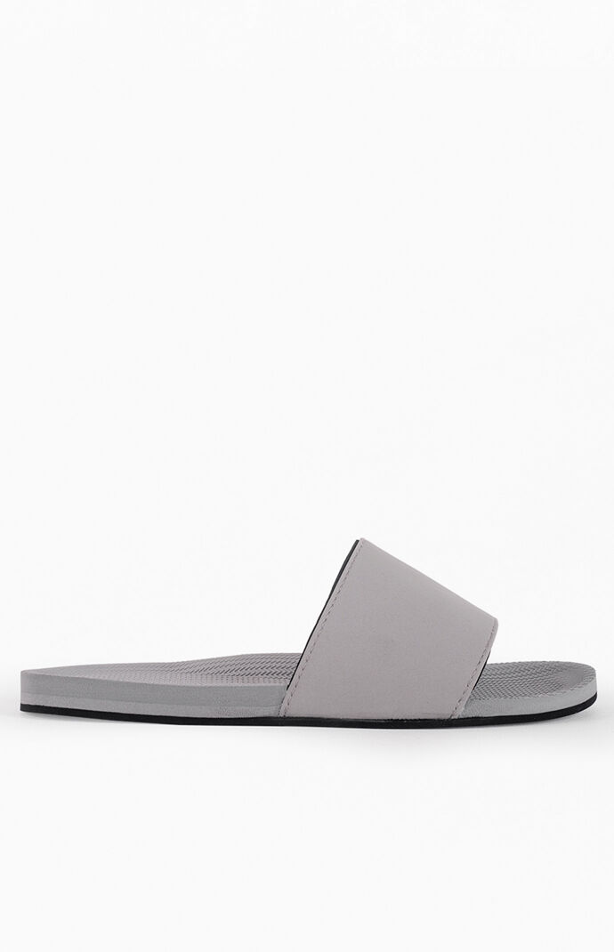 Gray ESSNTLS Slide Sandals