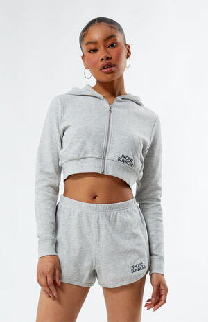 Pacific Sunwear Ultra Cropped Zip Up Hoodie image number 2